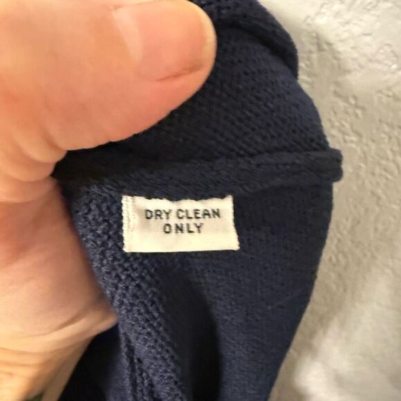 St. John Vintage Navy Blue Knit Pleated Skirt - Picture 4 of 5